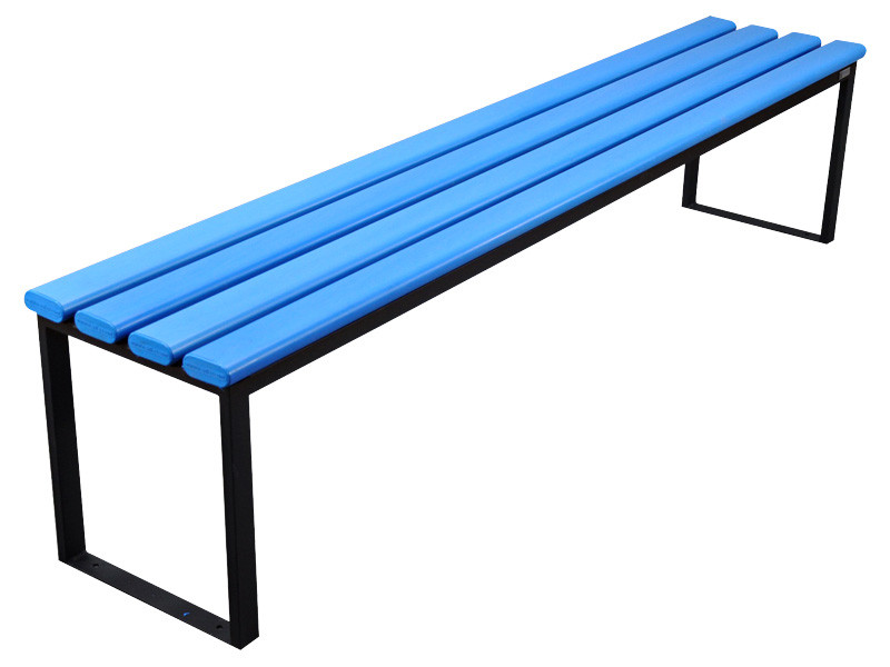 Лавка металева з пластиковим брусом без спинки 2000х400х500мм КОМПРЕД OL262/1